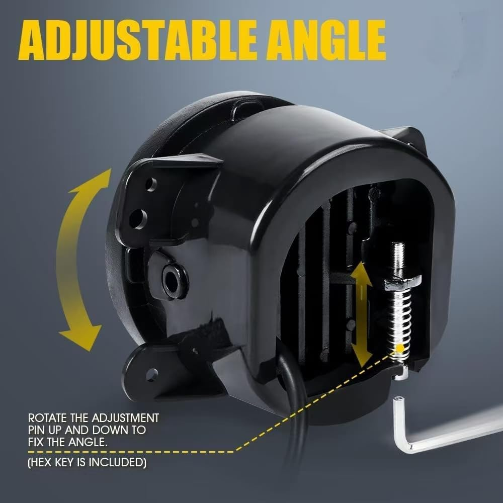 LED Fog Lights 4-Inch Amber Compatible with 2022-2024 Models, DOT Approved Replacement Fog Lamps for Front Bumper, Yellow Driving Offroad Lights image number 6