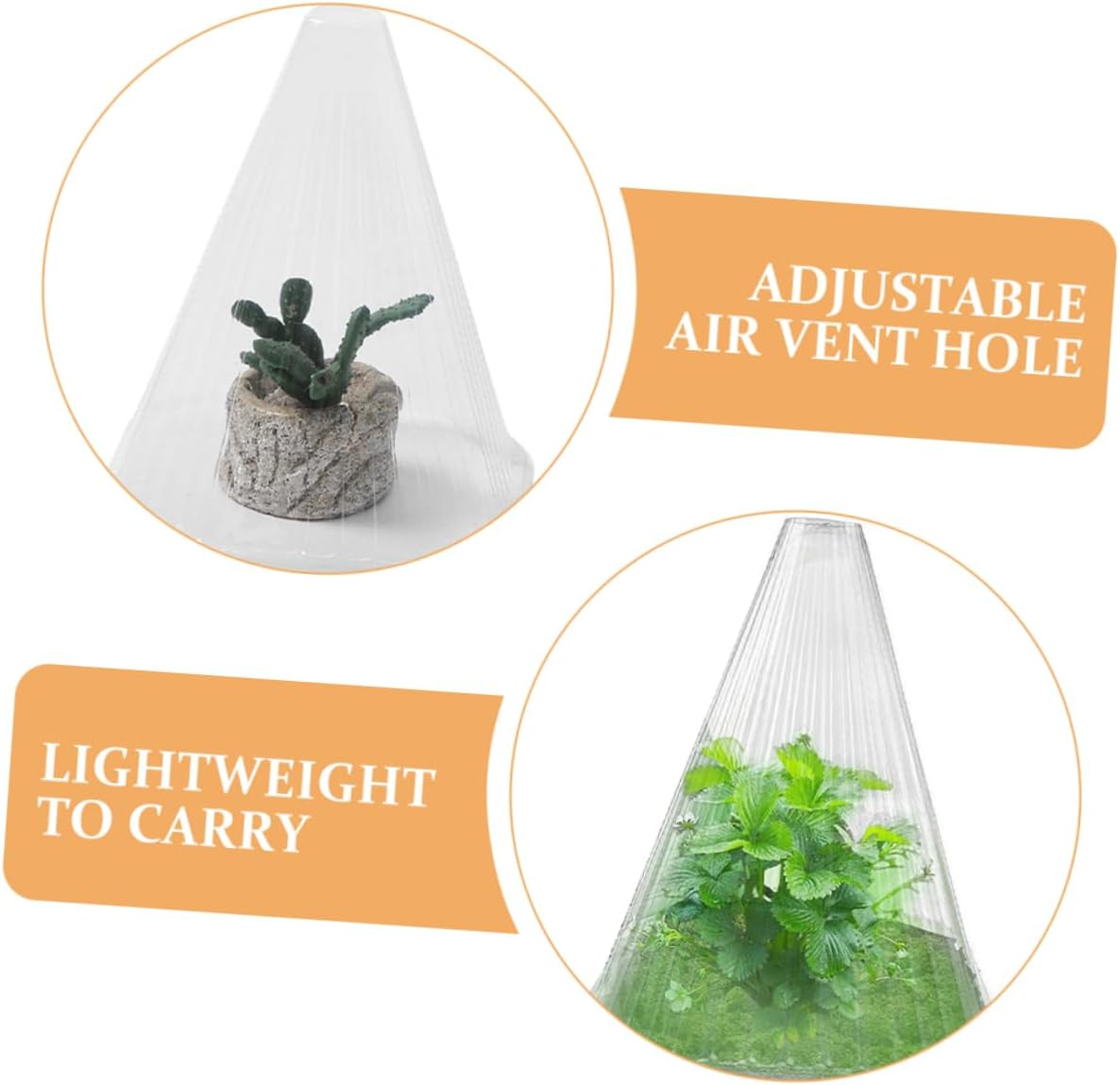 Yardwe 10Pcs Translucent Plant Covers Air Vent Gardening Plant Protectors for Frost Freeze image number 4
