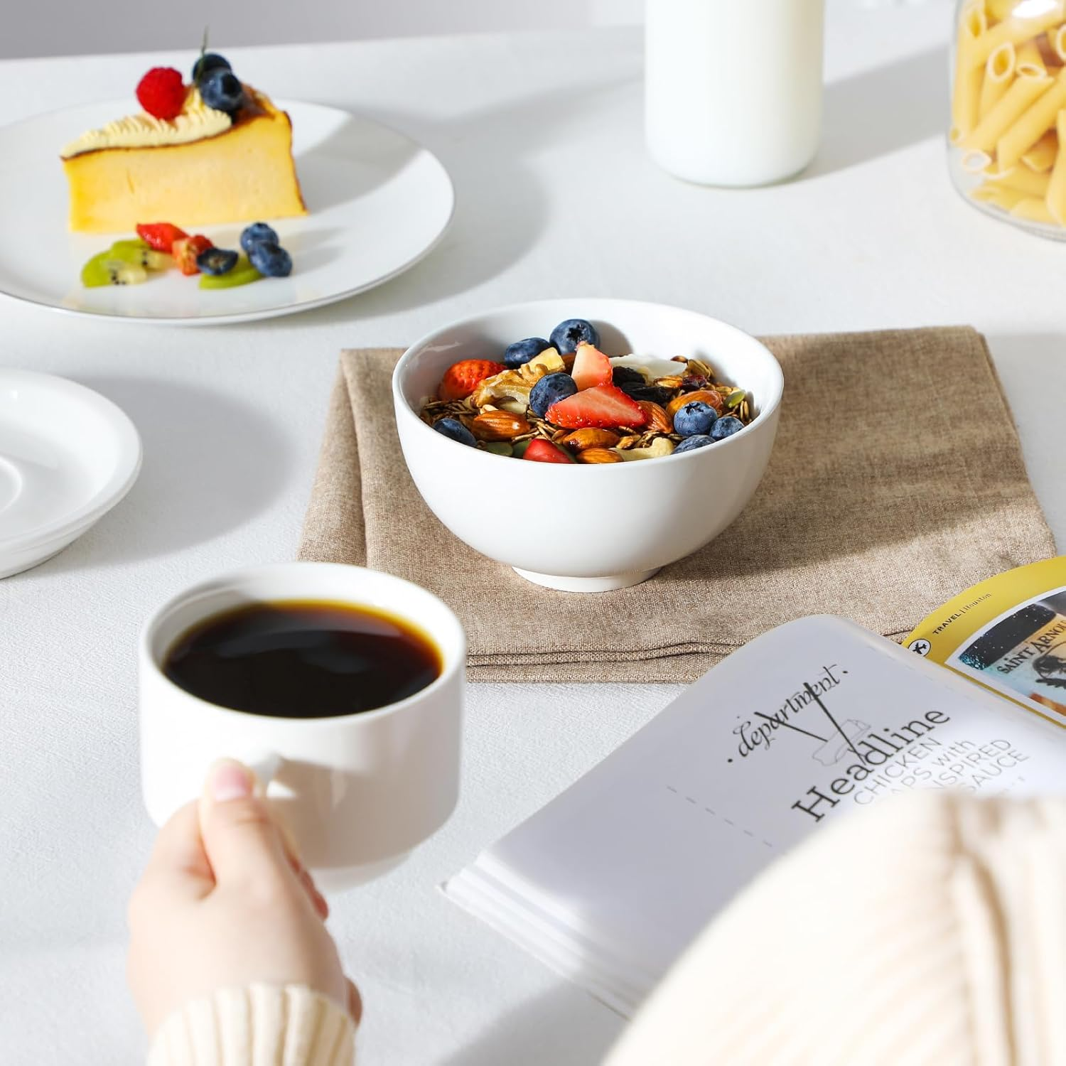 MALACASA 8 Pack Dessert Bowls, 16 Oz Rice Bowls Set, 5" Small Bowls for Side Dishes, Salad, Dessert, Snacks, Oatmeal, Soup, Fruit Dishwasher & Microwave Safe, Series Regular image number 2