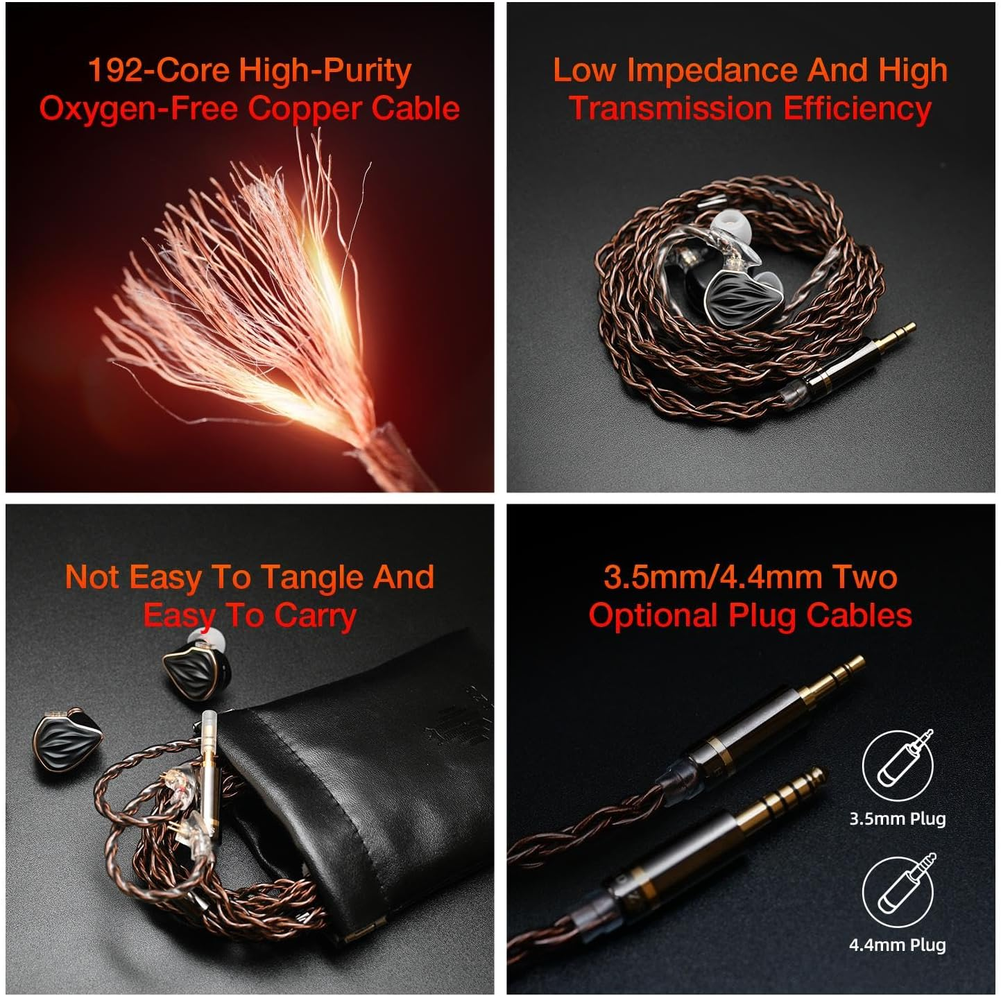 Hidizs MS3 Hifi IEM Earbuds - Dual Magnetic Circuits & Dual Cavities in Ear Monitor, 4BA 1DD, Detachable 0.78Mm 2 Pin Cable for DJ Audiophiles, Musicians