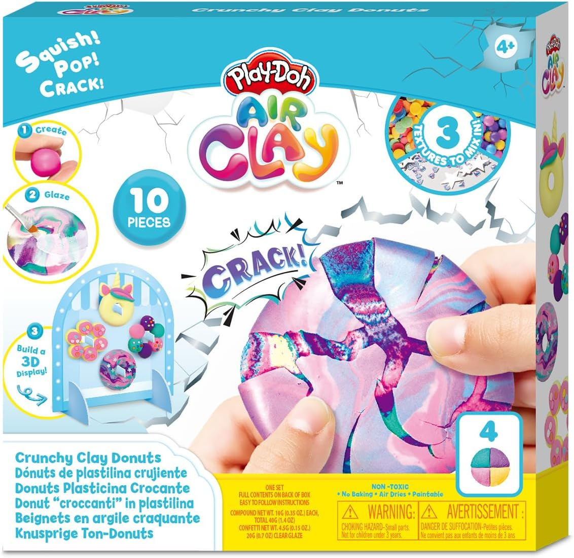 Play-Doh Air Clay, Crunchy Clay Cake Pops - Sensory and Educational - 3D Display - 20 Piece image number 3
