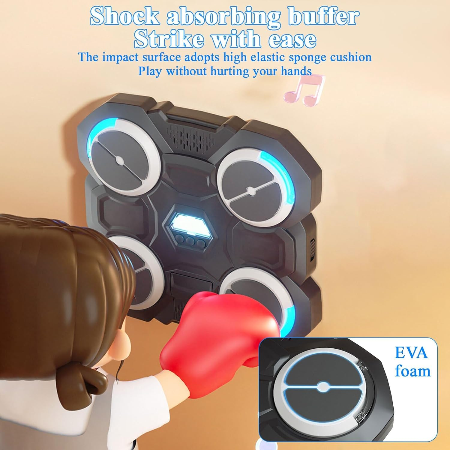 Crspexil Musical Boxing Machine, Wall-Mounted Boxing Machine with Boxing Gloves, Home Fitness Equipment, Dynamic Rhythm Punching Change,Home Decompression Wall Target,Home Training/Gym Equipment. image number 2