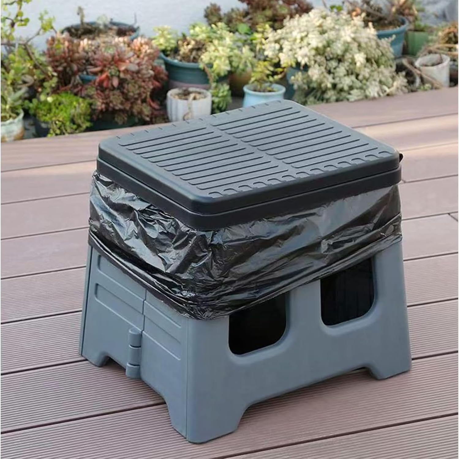 Cozioz Portable Camping Toilet for Adults - Foldable Travel Potty with Lid, Compact Car Toilet for Outdoor & Emergency Use (Grey) image number 5