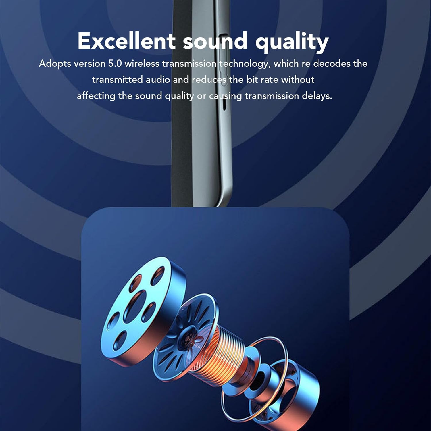 Smart Glasses, Wireless Bluetooth V5.0 EDR Polarized Sunglasses with UV400 Lens, Touch Control Sports Music Sunglasses with UV400 Lens for Outdoor Fishing Cycling image number 4