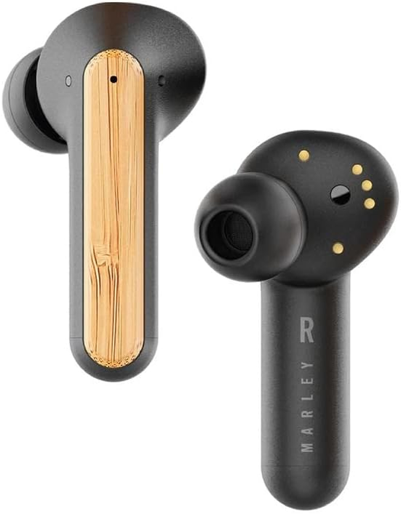 House of Marley Redemption ANC: Noise Cancelling True Wireless Earbuds with Microphone, Bluetooth Connectivity, 20 Hours Total Playtime, and Sustainable Materials, Signature Black
