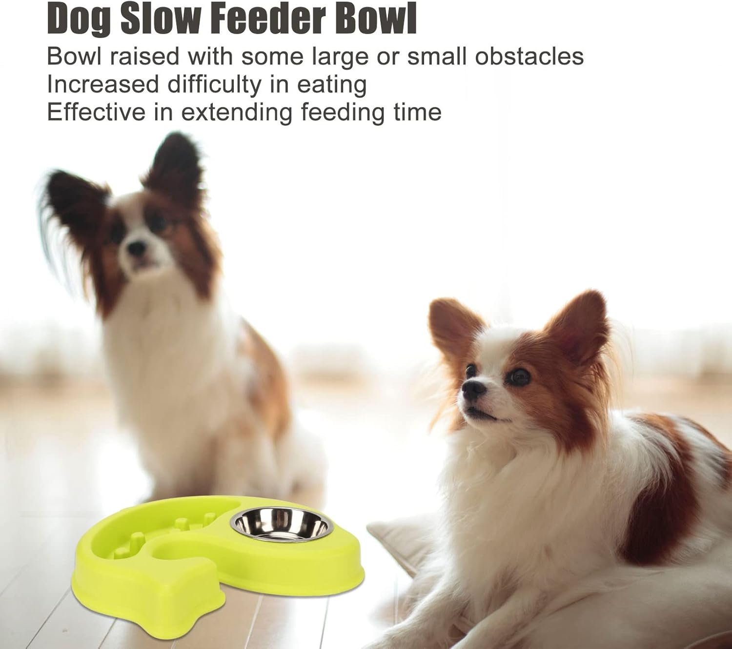 Dog Slow Feeding Bowl, Prevent Slip Promote Digestion Dishwasher Safe Puppy Puzzle Bowl, Slow Feeder Dog Bowls with Stainless Steel Bowl for Dogs Pets