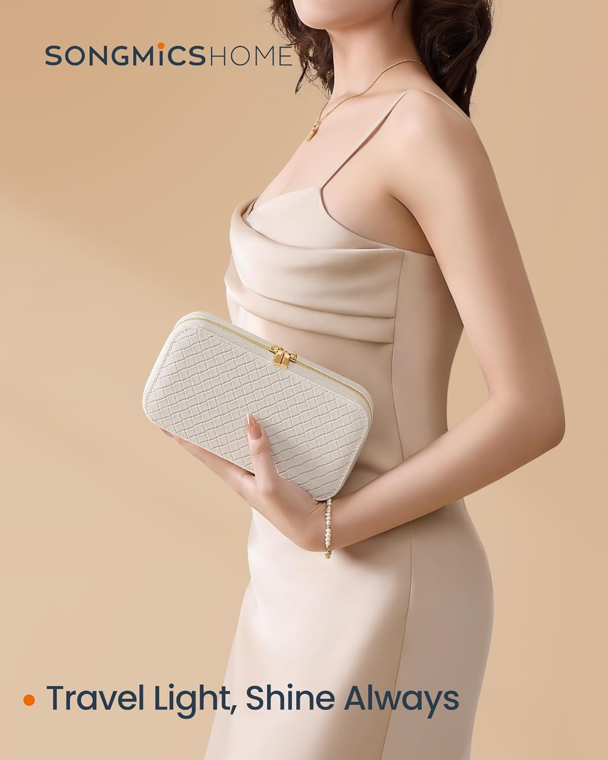 SONGMICS HOME Jewelry Box, White UJBC197W01 image number 1