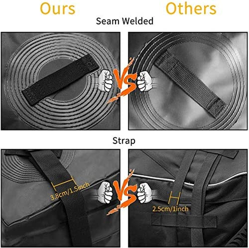 KELIXU Rooftop Cargo Carrier Bag Durable 100% Waterproof,Fits All Cars with Rack or No Rails, 4 Heavy Duty Wide Straps and Buckles, Black, 235Kg,0.52 Cubic Meter image number 6