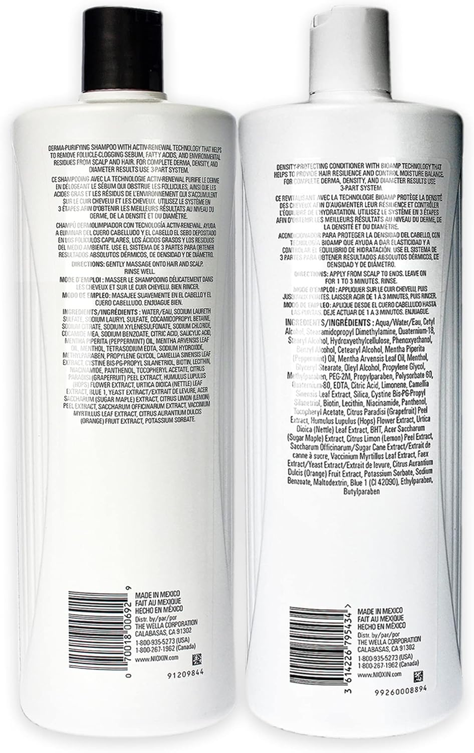 Nioxin System 1 Kit by Nioxin for Unisex - 33.8 Oz Shampoo, Conditioner, 999.6 Millilitre