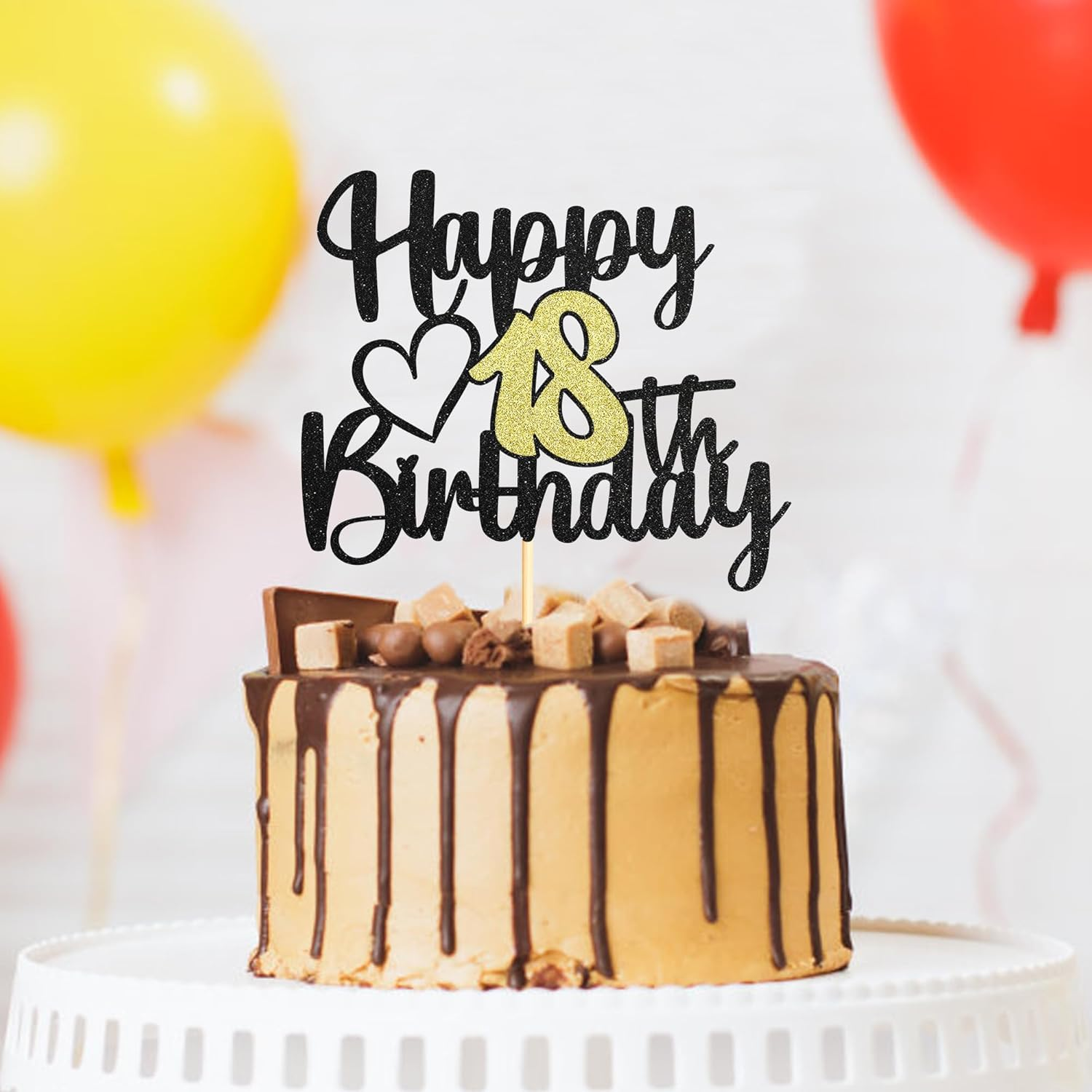 Sumerk 1 PC Happy 18Th Birthday Cake Topper Gold Happy Birthday Cake Decorations for Women Men 18Th Birthday Cake Toppers Cake Decoration for Birthday Anniversary Party image number 5