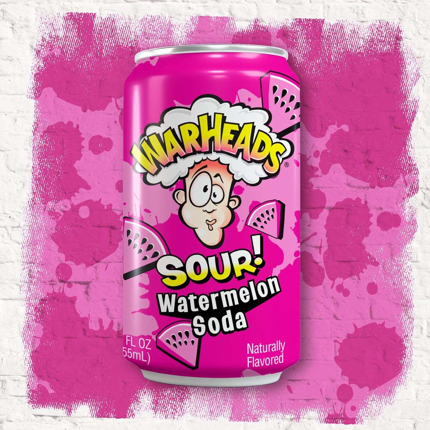 Warheads Watermelon Soda 355 Ml (Pack of 12) image number 1