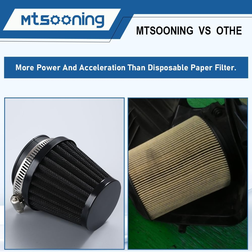 Mtsooning Universal Motorcycle Air Filter, 50Mm Motorcycle Cone Intake Breather Cleaner Replacement for ATV Kart Dirt Pit Bike Motorcycle, Scooter, Minibike image number 5