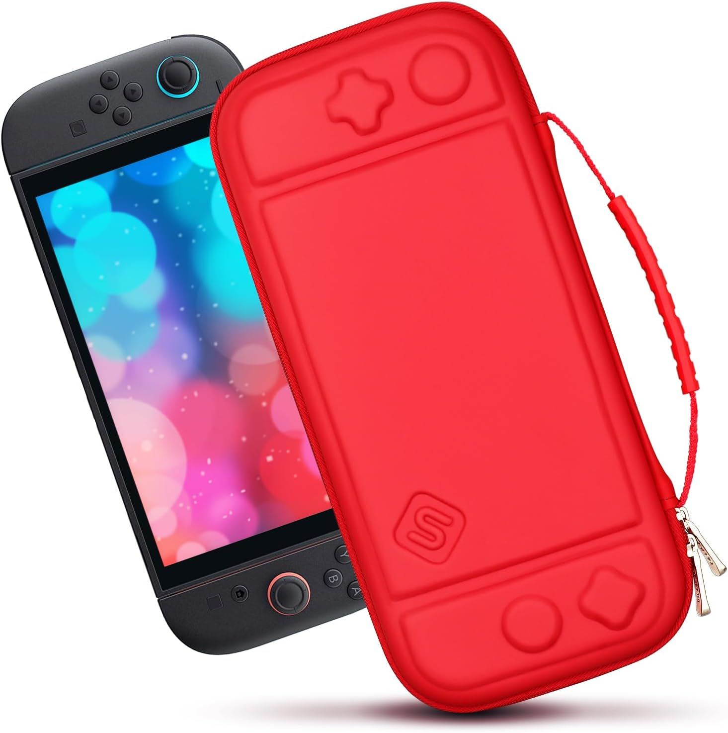 Sisma Slim Carrying Case Compatible with Nintendo Switch 2 Console 2025, Hard Shell Travel Protective Case Switch2 Thin Pouch Accessories Storage Pocket & Game Card Holders -Black