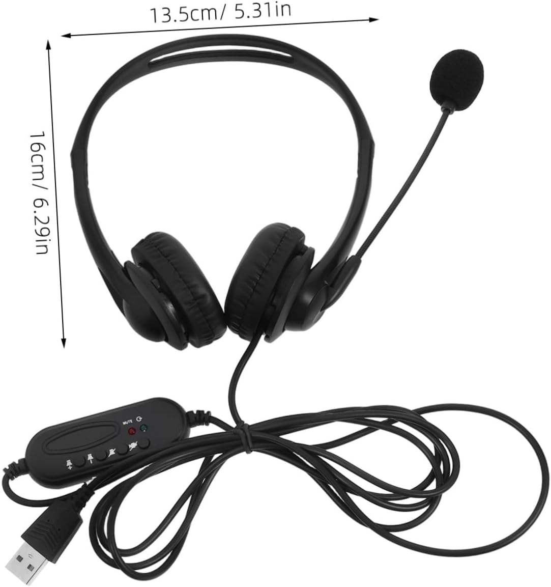 SEWACC Noise Canceling Headphones Microphone for Comfortable Use during Webinars and Online Classes Featuring Deep Bass and Stereo Sound for Gaming and Studying image number 1