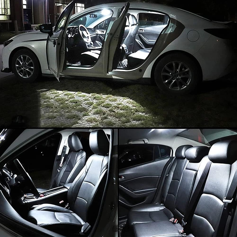 Car LED Interior Light Bulb,Kiwinvou 12V 3W Universal Canbus Error Free LED Bulbs Kit,Car Led Interior Light Replacement Bulbs,Pack of 23,White image number 3