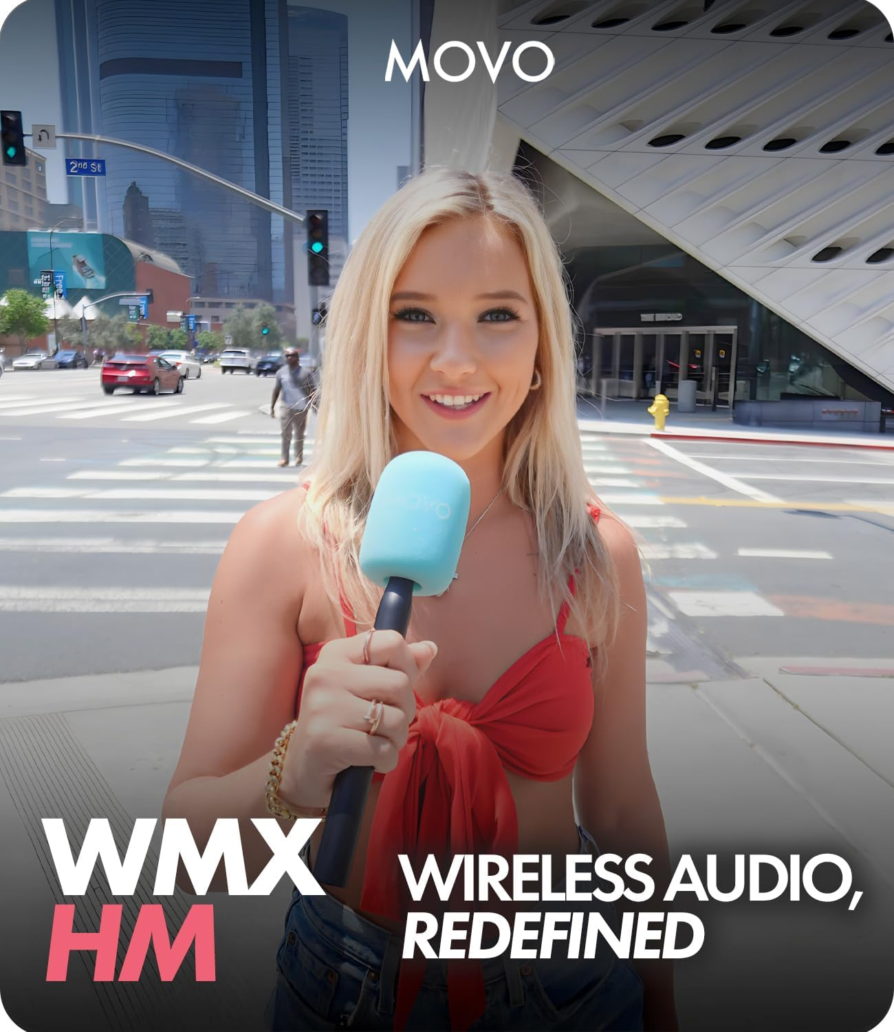 Movo WMX-HM Wireless Interview Microphone Adapter - Compatible with DJI Mic, Rode Wireless GO, Hollyland Lark, and More - Works with Wireless Mini and WMX-2 Systems - Handheld Mic Mount image number 5