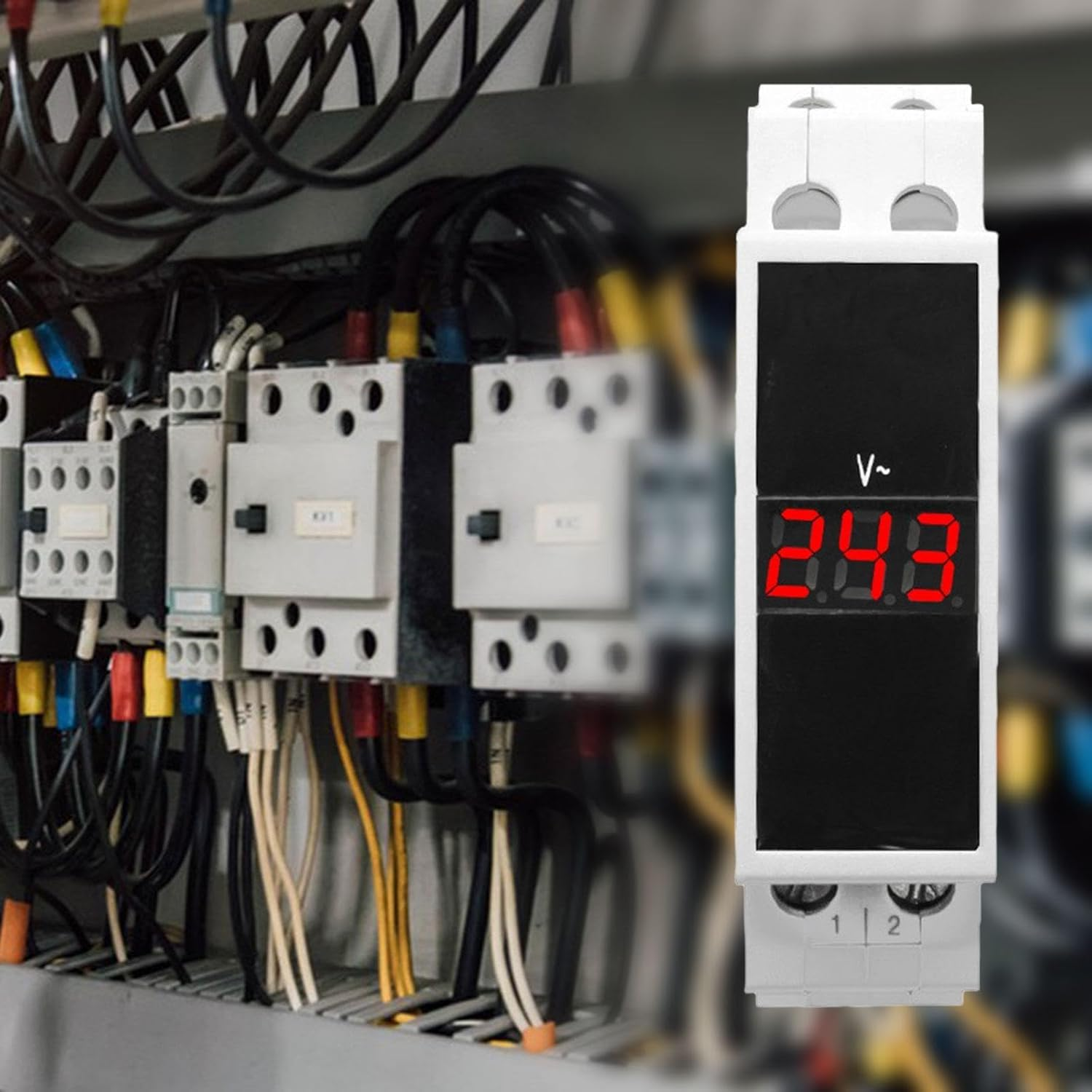 TENOL Din Rail Digital Display Voltmeter Modular Voltmeter Easy to Install AC Voltage Meter image number 4