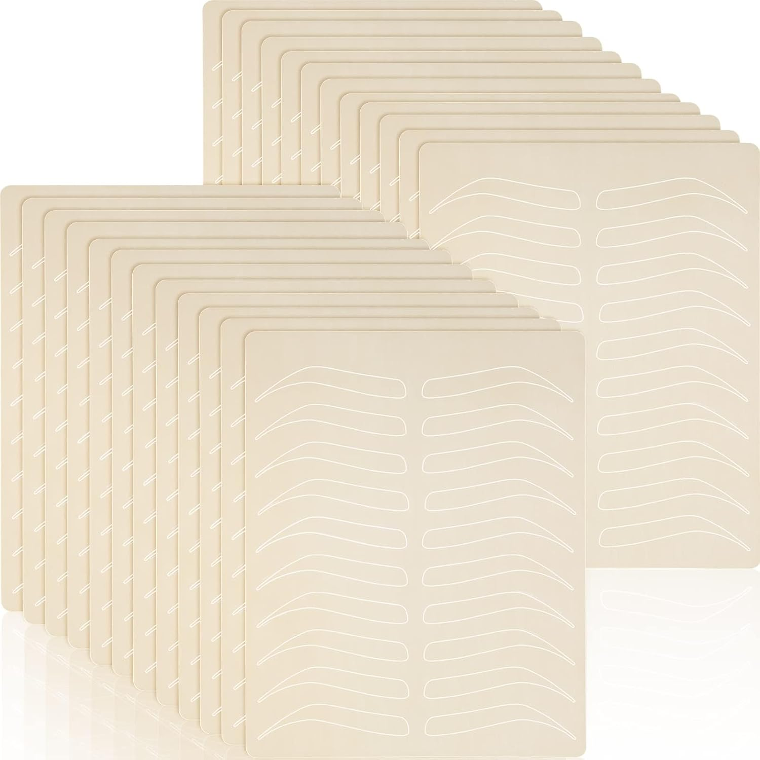 24 Pieces Microblading Practice Skin Double Sided Microblading Supplies Eyebrows Tattoo Fake Practice Skin Silicone No Ink Makeup Silicone Fake Brow Sheet image number 4