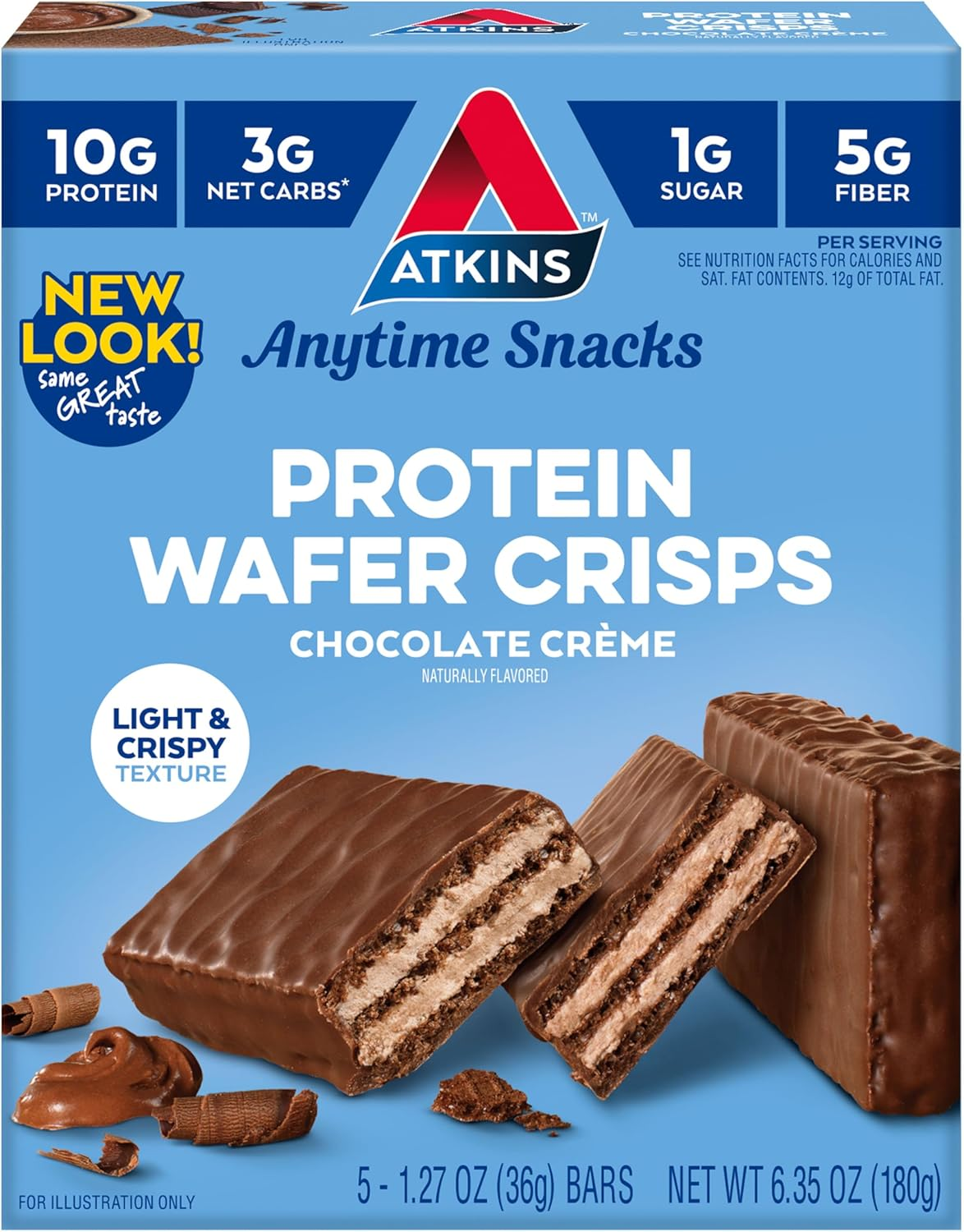 Atkins Protein Wafer Crisps, Chocolate Cr&egrave;me, Keto Friendly, 5 Count image number 5