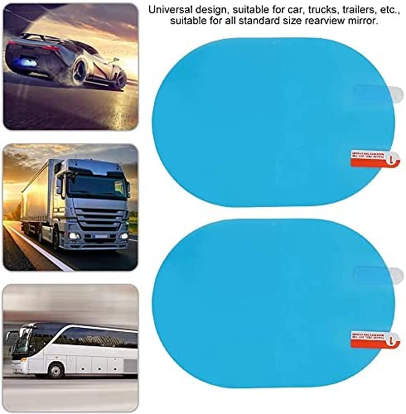 2PCS Car Rearview Mirror Film, Rainproof Anti-Glare Anti-Fog HD Clear Safe Driving Sticker for SUV Trucks Mirror and Side Windows (100X150Mm) image number 2