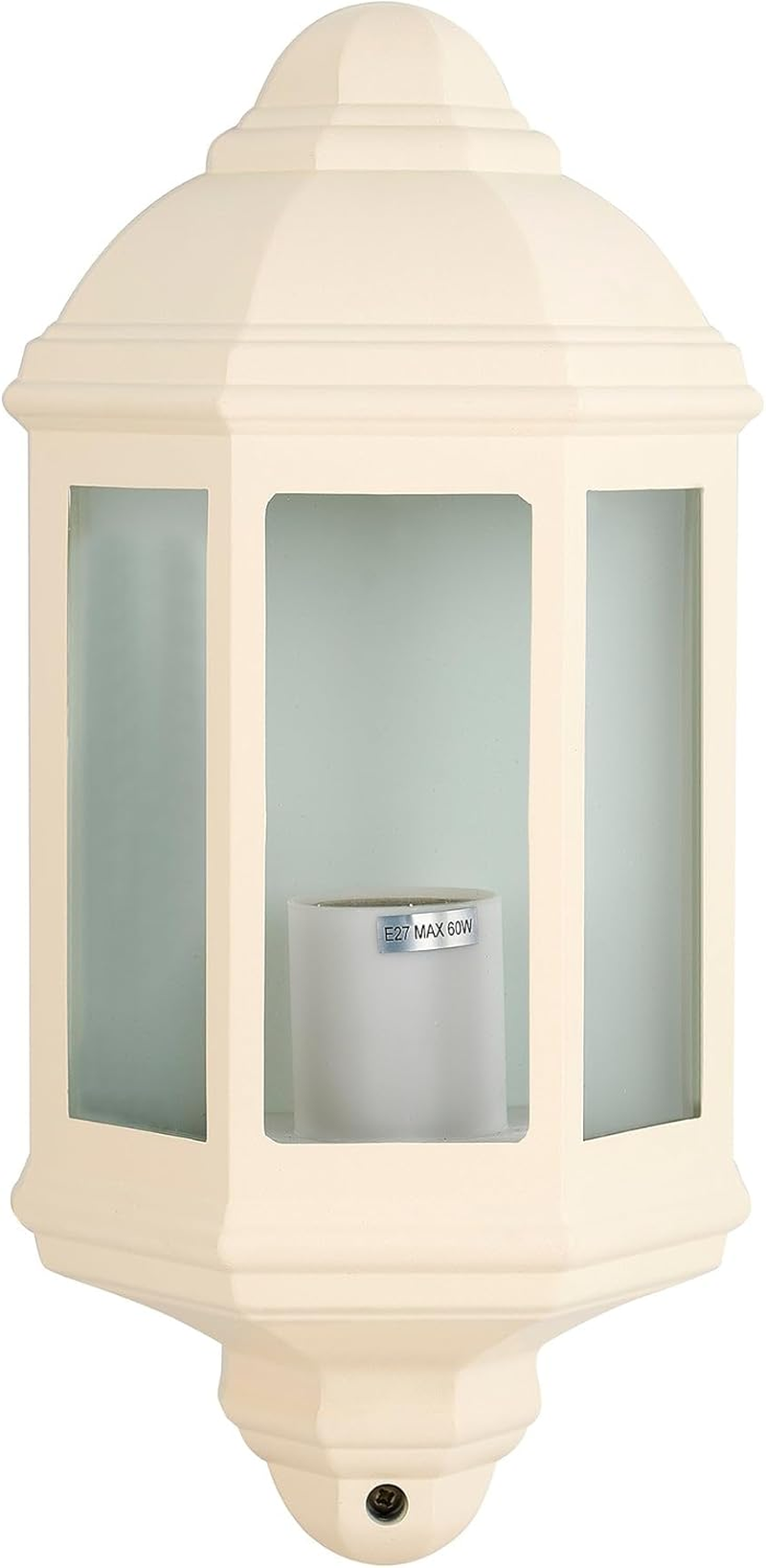 Lexi Lighting Avara Outdoor Wall Sconce, E27 Bulb Base, Exterior Beige Finish Aluminum Frame with Clear Glass Shade, IP54 Waterproof Porch Lights for Patio Front Door Garage - Beige image number 4