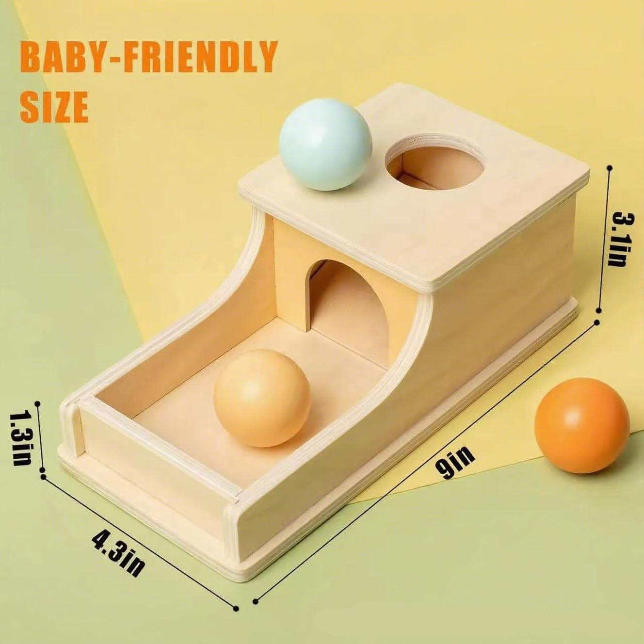 Montessori Toys for Babies 6-12 Months, Object Permanence Box Wooden Ball Drop Toy, Early Learning Toy Play for 6 Month to 3 Year Old Toddlers and Infants image number 5