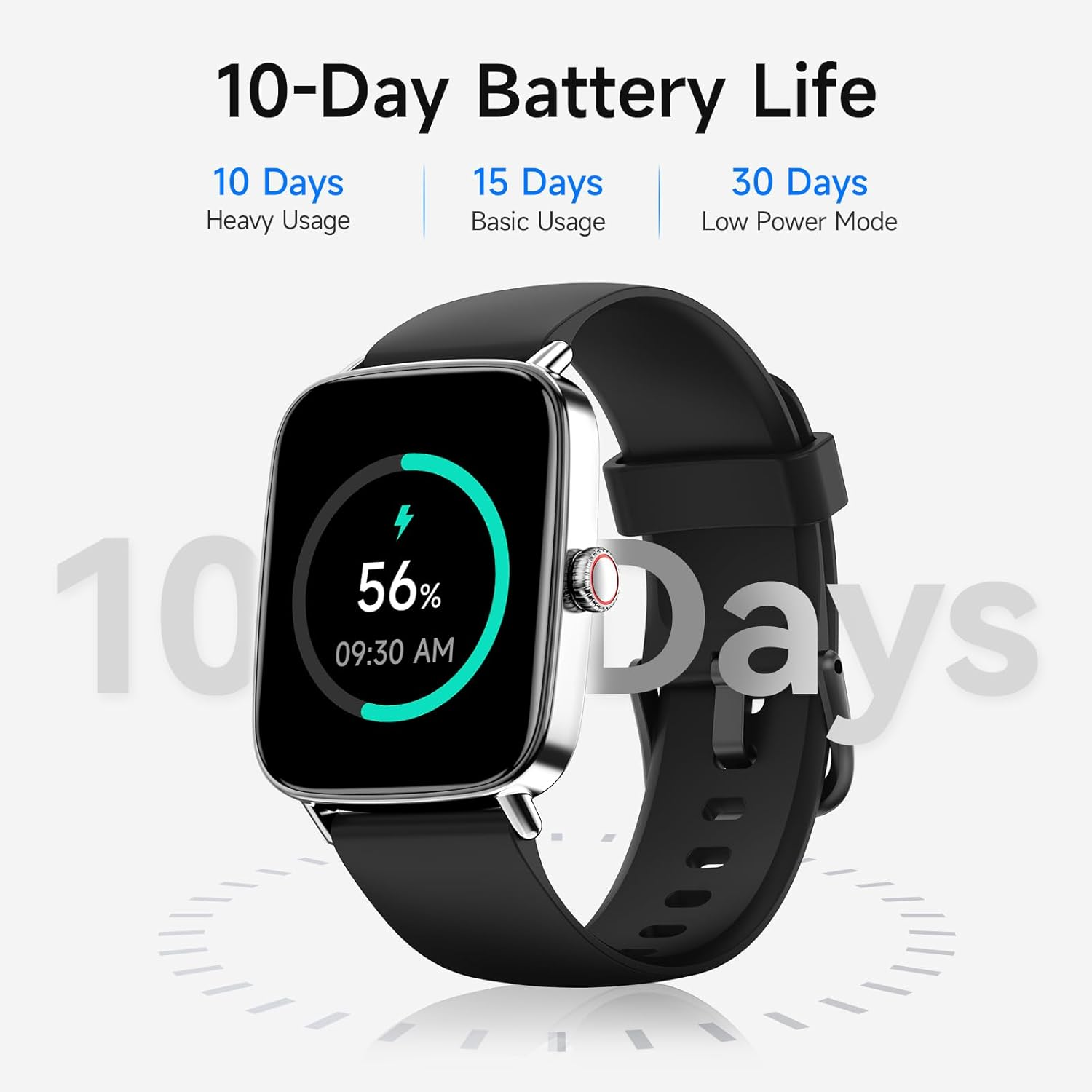 Aeac Smart Watch for Men Women,1.85" HD 60Fps Full Touch Screen Answer/Make Calls with Sleep Monitor 100+ Sport Modes,Ip68 Waterproof Fitness Watch (Black, 1.85) image number 2