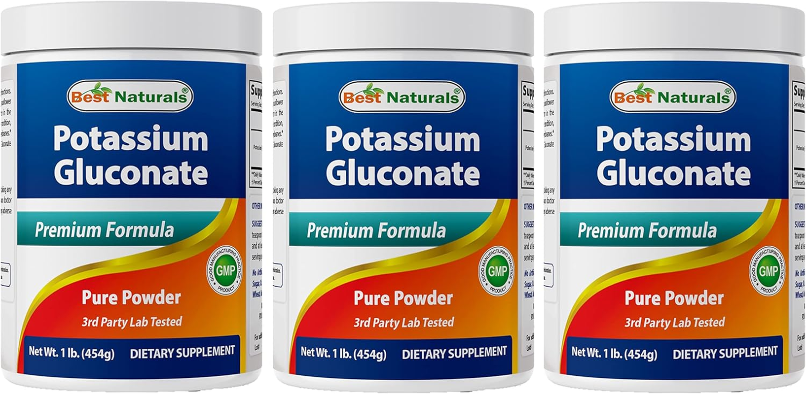 Best Naturals Potassium Gluconate 1Lb Powder (1 LB (Pack of 3)) image number 5