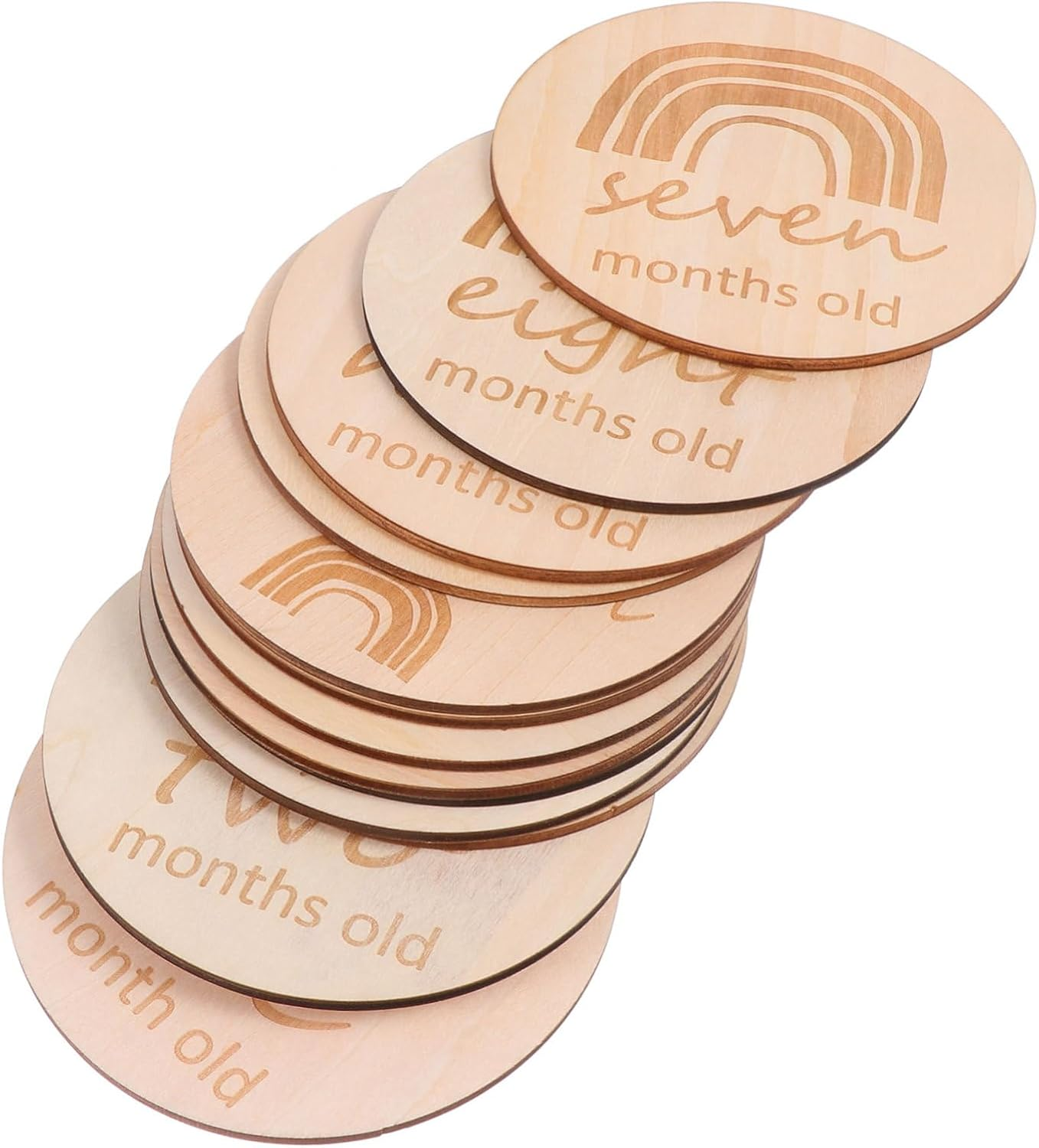 13Pcs Creative Baby Birth Month Milestone Cards for Infants, Double-Sided Rainbow Growth Record Keepsake Set, Monthly Commemorate Cards for Baby Shower and Newborn Memory