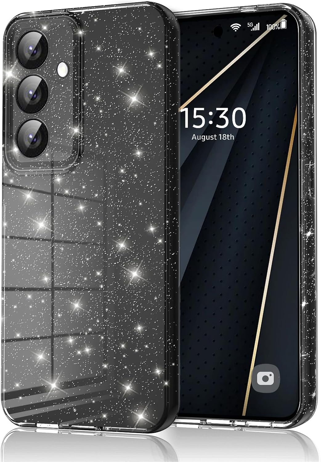 Eherui Mobile Phone Case for Samsung Galaxy S24/Samsung Galaxy S25 Glitter, Silicone TPU Anti-Fingerprint Case, Shockproof Protective Case, Thin Soft Protective Case for Samsung S24/S25 5G, Light