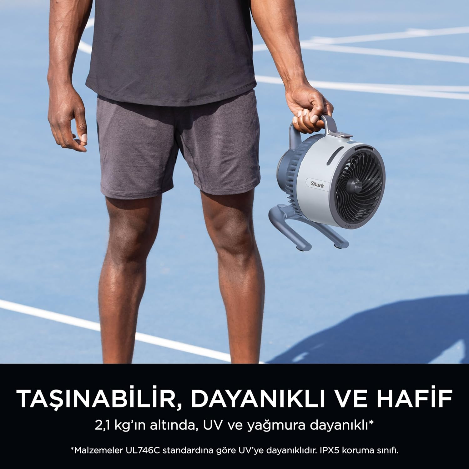 Shark Flexbreeze Hydrogo Strong Fan with Spray Mist, Cooling for Indoor & Outdoor, Quiet & Durable, Wired & Wireless, Compact & Lightweight, up to 20M Airflow, Glacier FA050EUBL image number 6