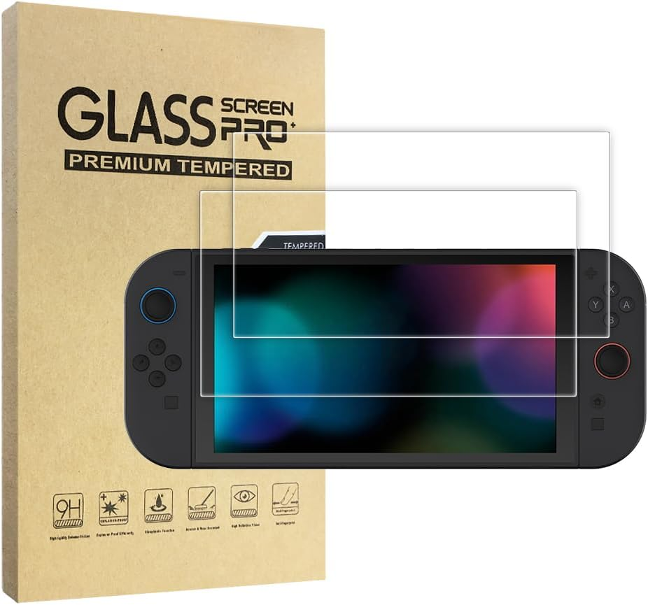 Simpeak 2-Pack Screen Protector Compatible with Switch 2 8-Inch 2025, Tempered Glass Screen Film Guard Compatible with Switch 2 [9H Hard] [Anti-Fingerprint] [Bubble Free] image number 2