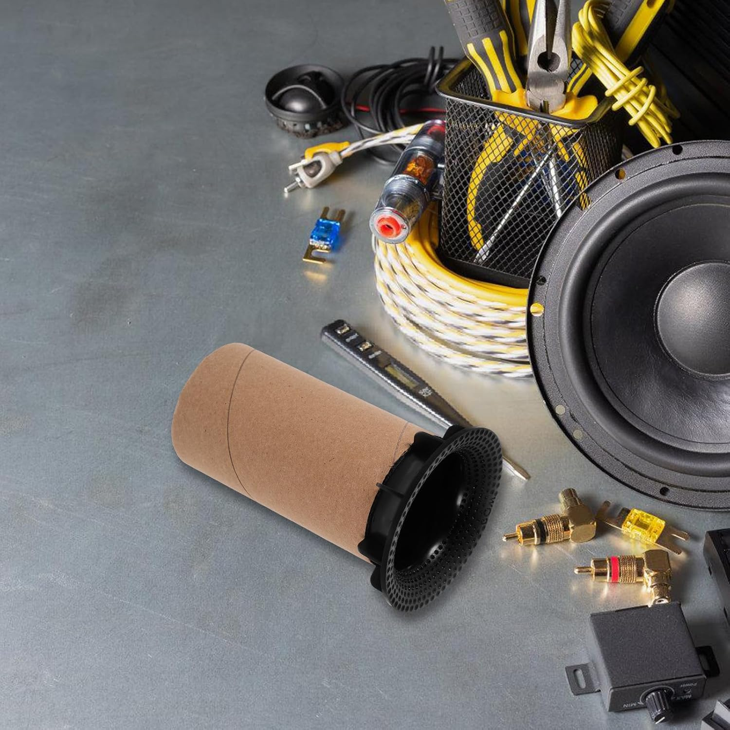 Jojofuny Car Speaker Port Tube 72&times;118Mm Plastic Speaker Air Port Vent Outlet Compatible with Automotive Subwoofer Systems image number 3