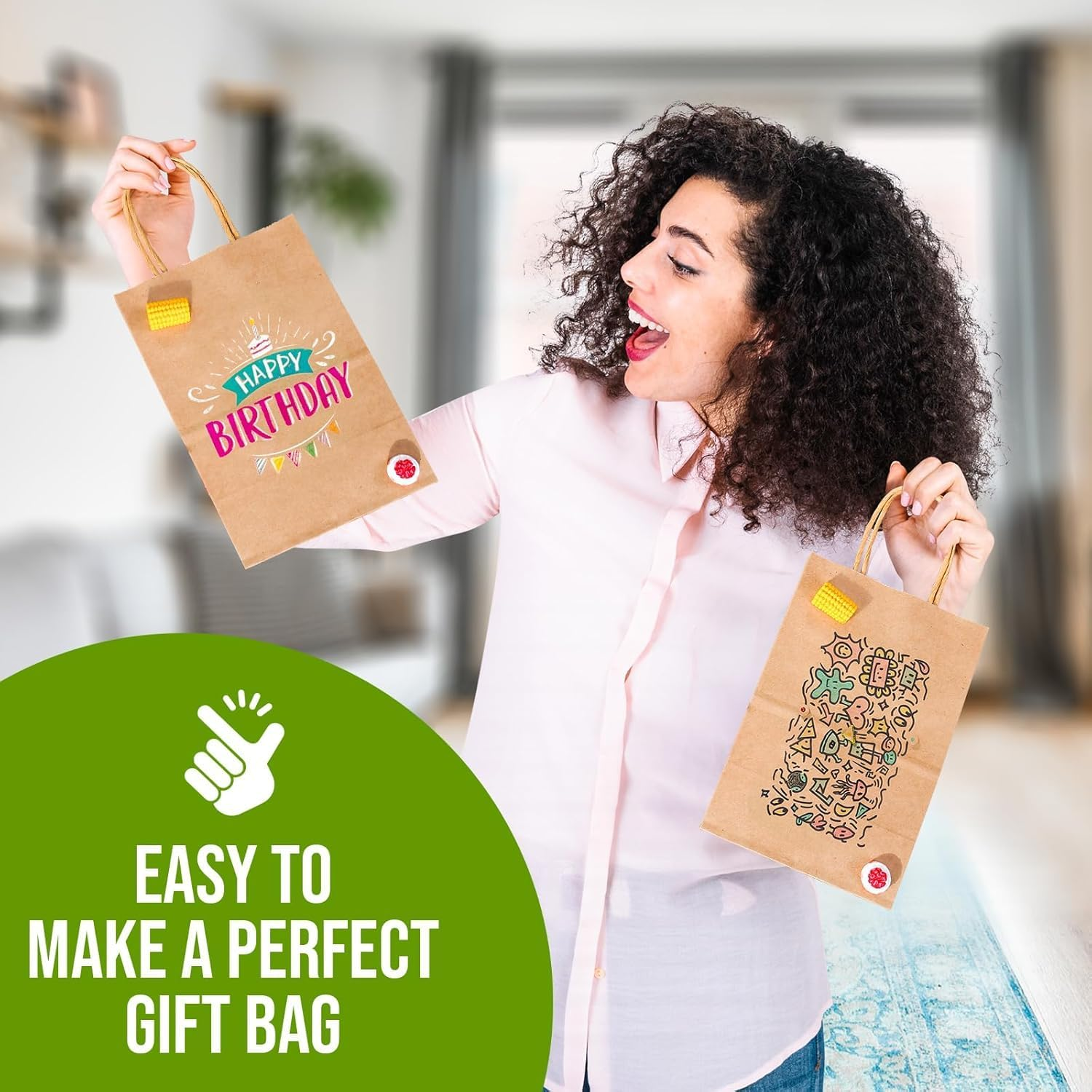 100Pcs Brown Kraft Paper Bag with Handles, 15 * 8 * 21Cm Gift Bag for Small Business Christmas Bulk, Wedding, Party Favor, Shopping, Lunch, Halloween Trick-Or-Treat Bags - Red image number 7