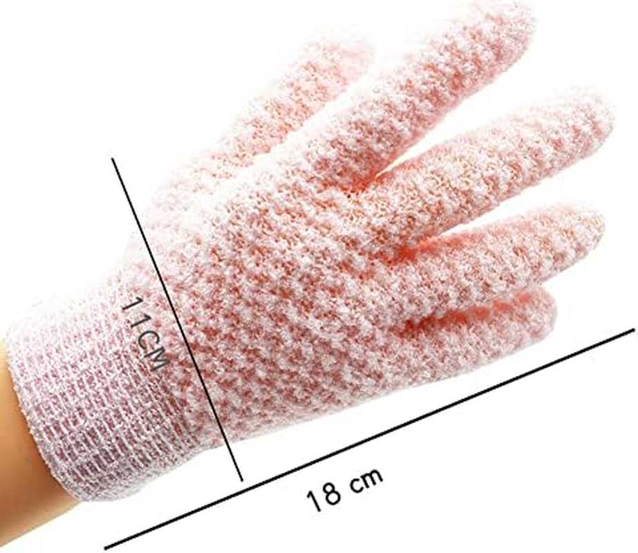WOIWO 2 PCS Five-Finger Jacquard Bath Scrub Double-Faced Five-Finger Wash Scrub Towel Bath Gloves Wash Bath image number 1