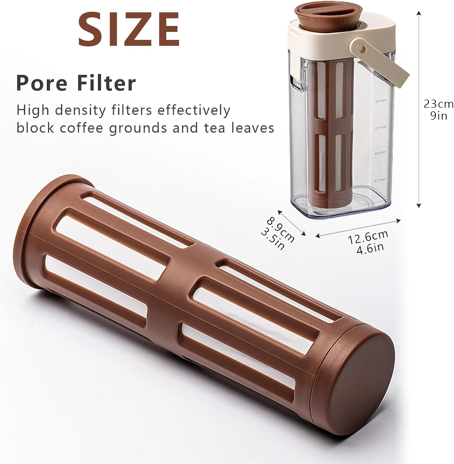 QUSHEJIAND Cold Brew Coffee Maker,Iced Tea and Coffee Jar Pitcher with Filter 1L Large Capacity Portable Cold Water Kettle for Homemade Brew Iced Coffee Lemonade Beverage image number 4