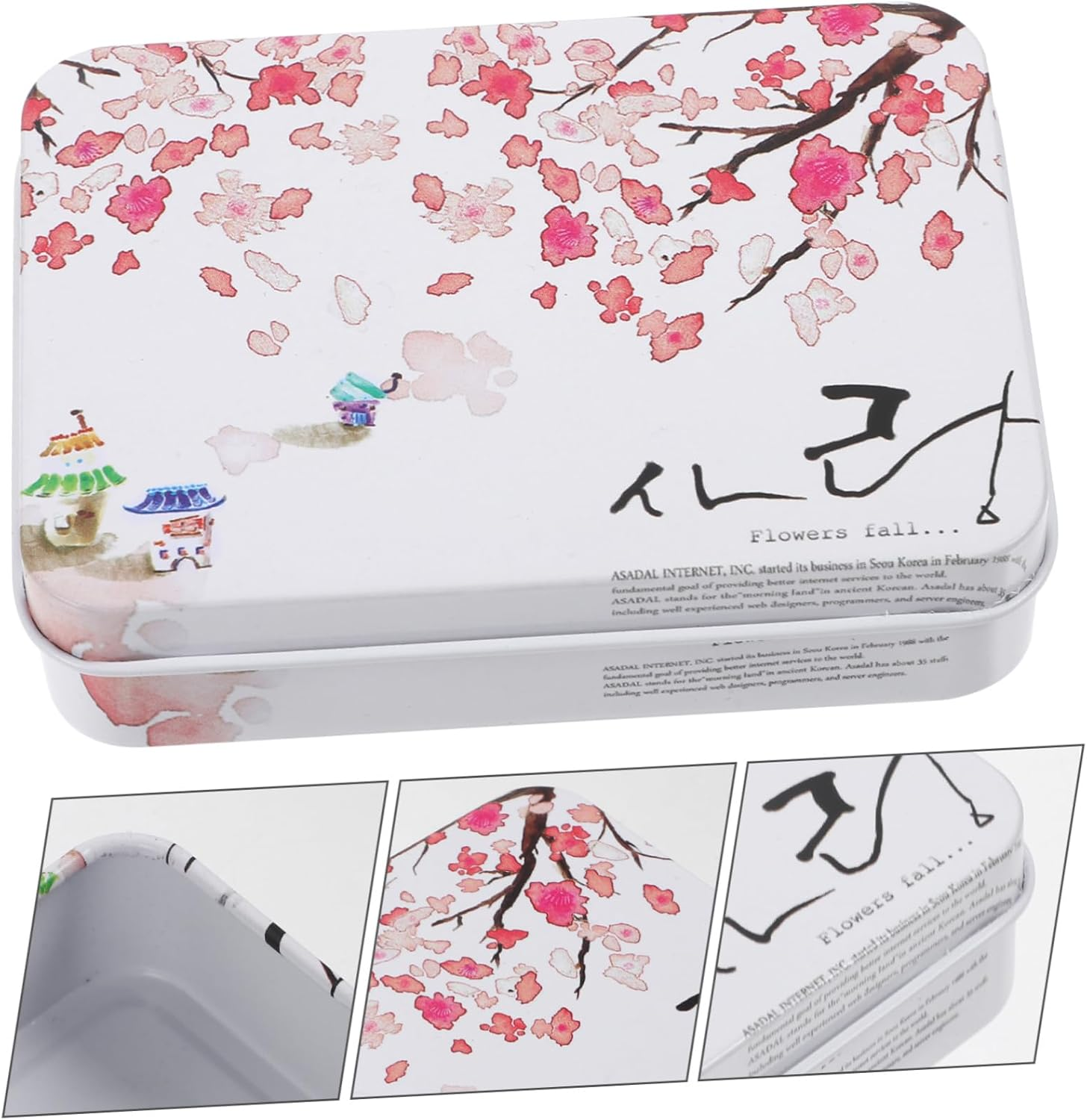 Rectangular Tinplate Storage Box Candy Container Print, Retro Metal Jewelry Organizer Case for Desktop Craft Storage and Biscuit Packaging image number 2