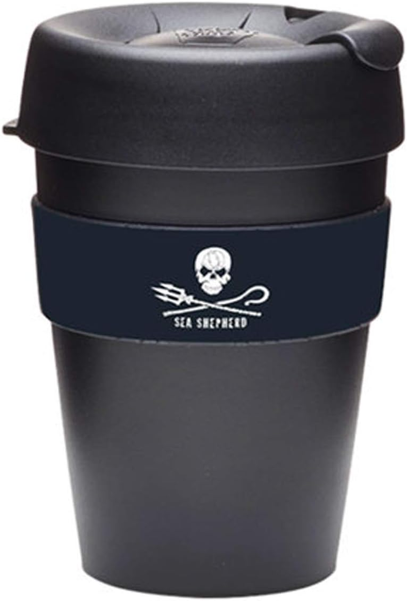 Keepcup Original, Lightweight Plastic Reusable Coffee Cup with Splashproof Sipper Lid - 8Oz/227Ml - Black