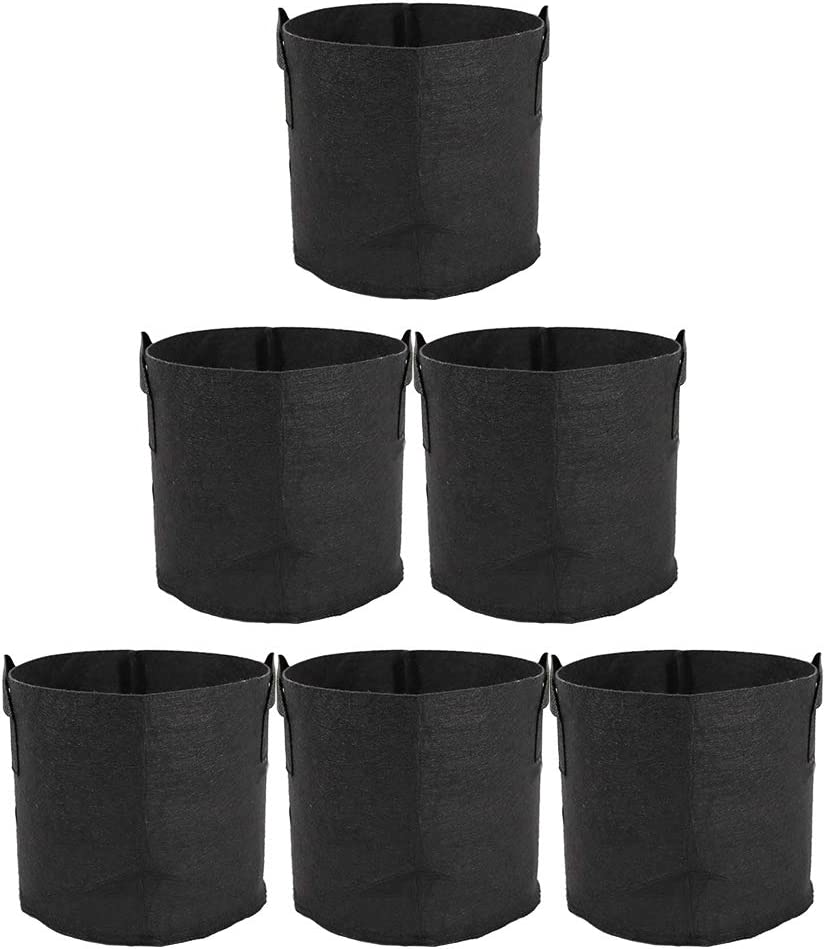 Valuehall Grow Bags Thickened Nonwoven Aeration Fabric Pots Plant Grow Bags Plant Pots with Handles V8020 (6 Pack- 10 Gallons)
