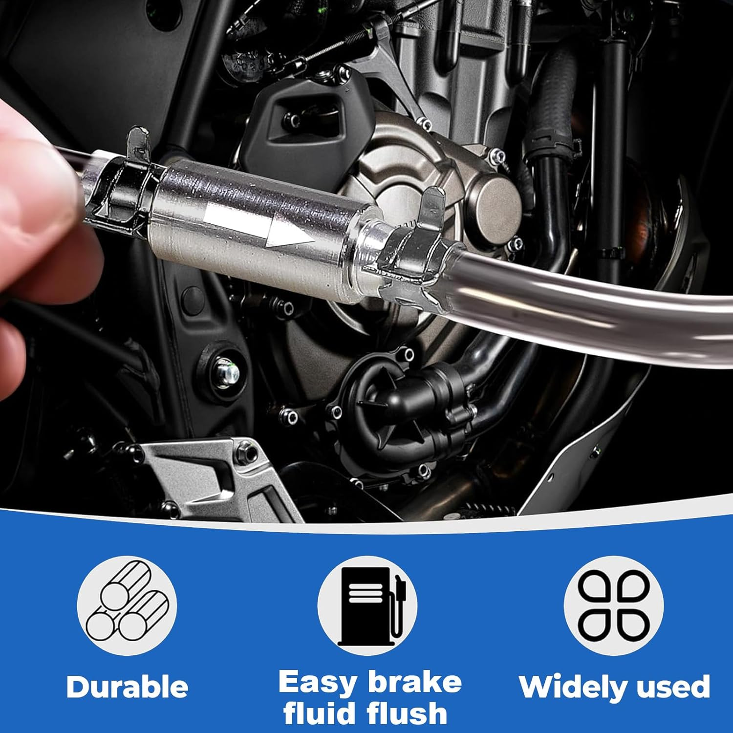 Brake Bleeder Hose One Way Check Valve Tube, Brake Fluid Flushing Bleeding Tool Kit for Car Motorcycle Clutch image number 4