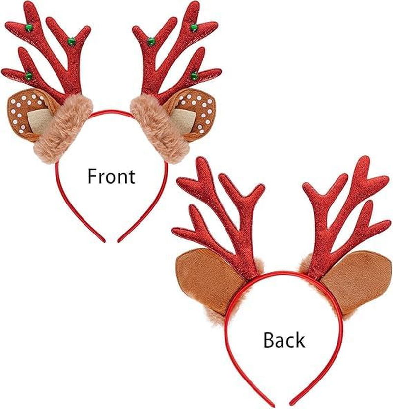 Christmas Reindeer Headbands, Christmas Headbands, Christmas Headband, Reindeer Headband, for Fancy Dress, Cosplay, Halloween, Christmas, Animal, Carnival, Party, Costumes image number 3