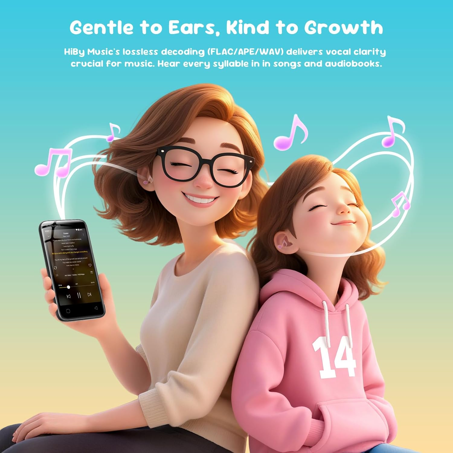 80GB MP3 Player for Kids, Parental Controls, Supports Spotify Kids, Audible, Librivox, Amazon Music and Kindle:Safe Android MP4 Player Gift with 4" Touchscreen, Wifi and Bluetooth(Black) image number 2