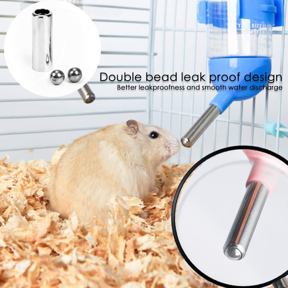 Geluode 4 Pcs 80Ml Hamster Water Bottles,No Grip Hanging Water Dispenser Small Animal Automatic Water Feeder for Hamster,Rabbit, Guinea Pig, Squirrel,Small Animal image number 3