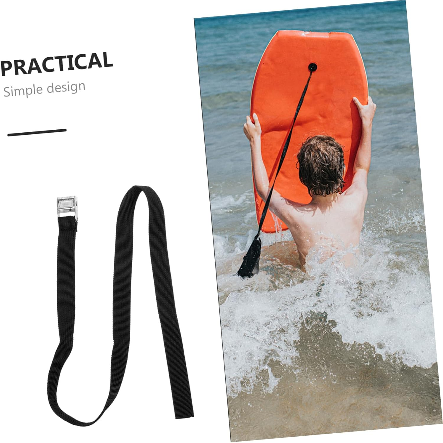 EXAOMBLE 2Pcs Outdoor Surfboard Tie down Straps Quick-Release Buckle, Heavy Duty Fitness Equipment and Luggage Bundling Belt for Travel and Roof Rack image number 3