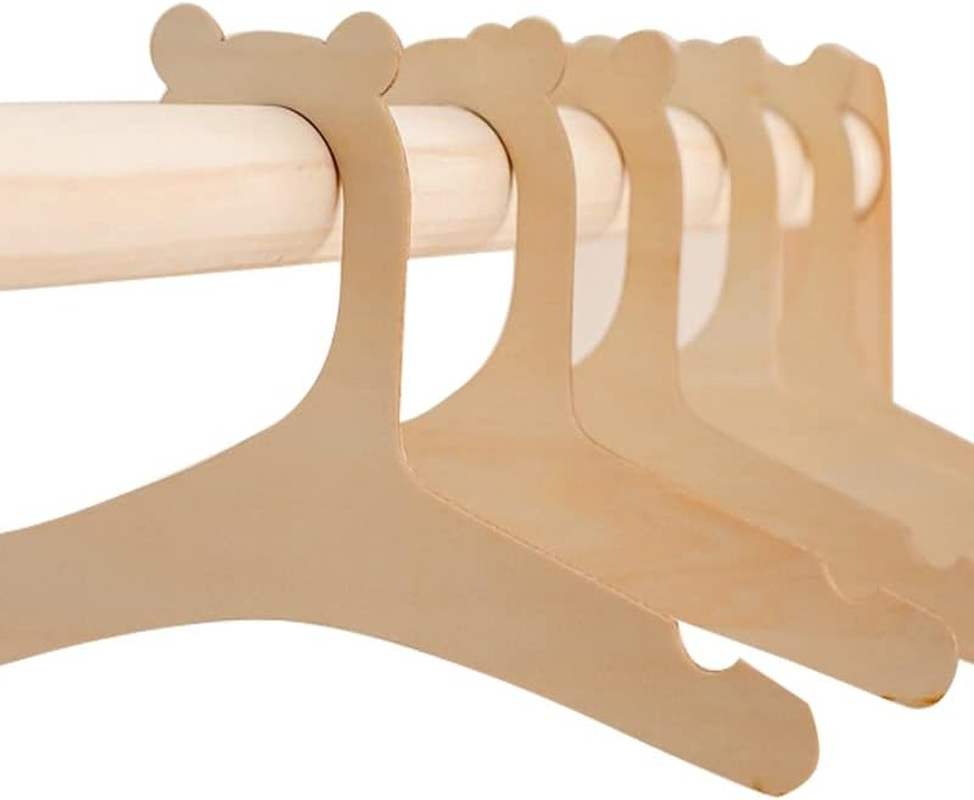 Newborn Hangers for Baby Clothes,Baby Children Wooden Hangers for Clothes Hangers - 30 Pcs Set (9 Inches) image number 1