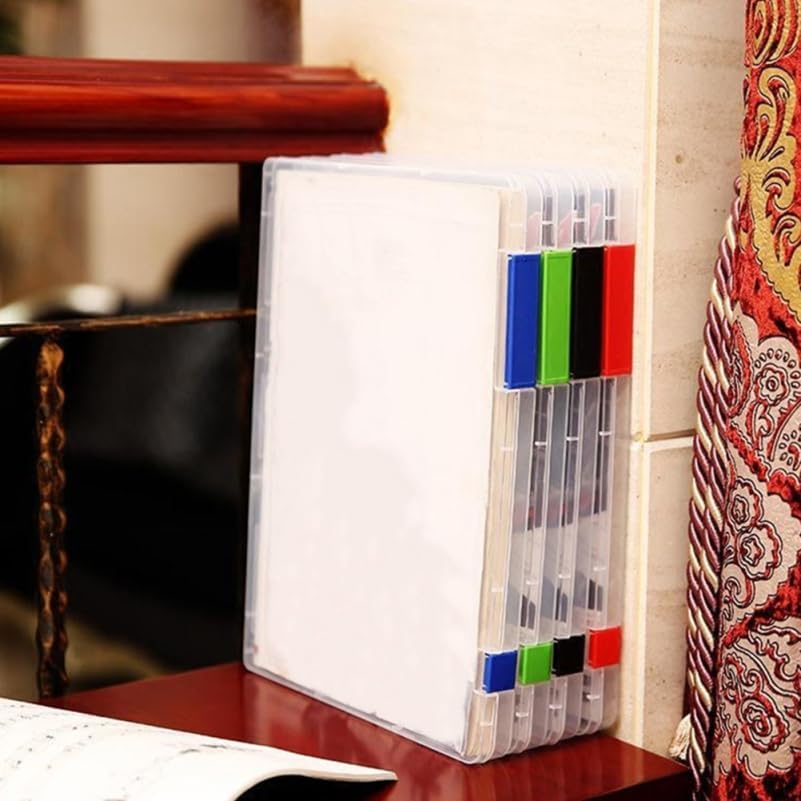 4Pcs A4 Document Boxes Portable File Organizers Clear Plastic Storage Containers for Home Office and Travel image number 4