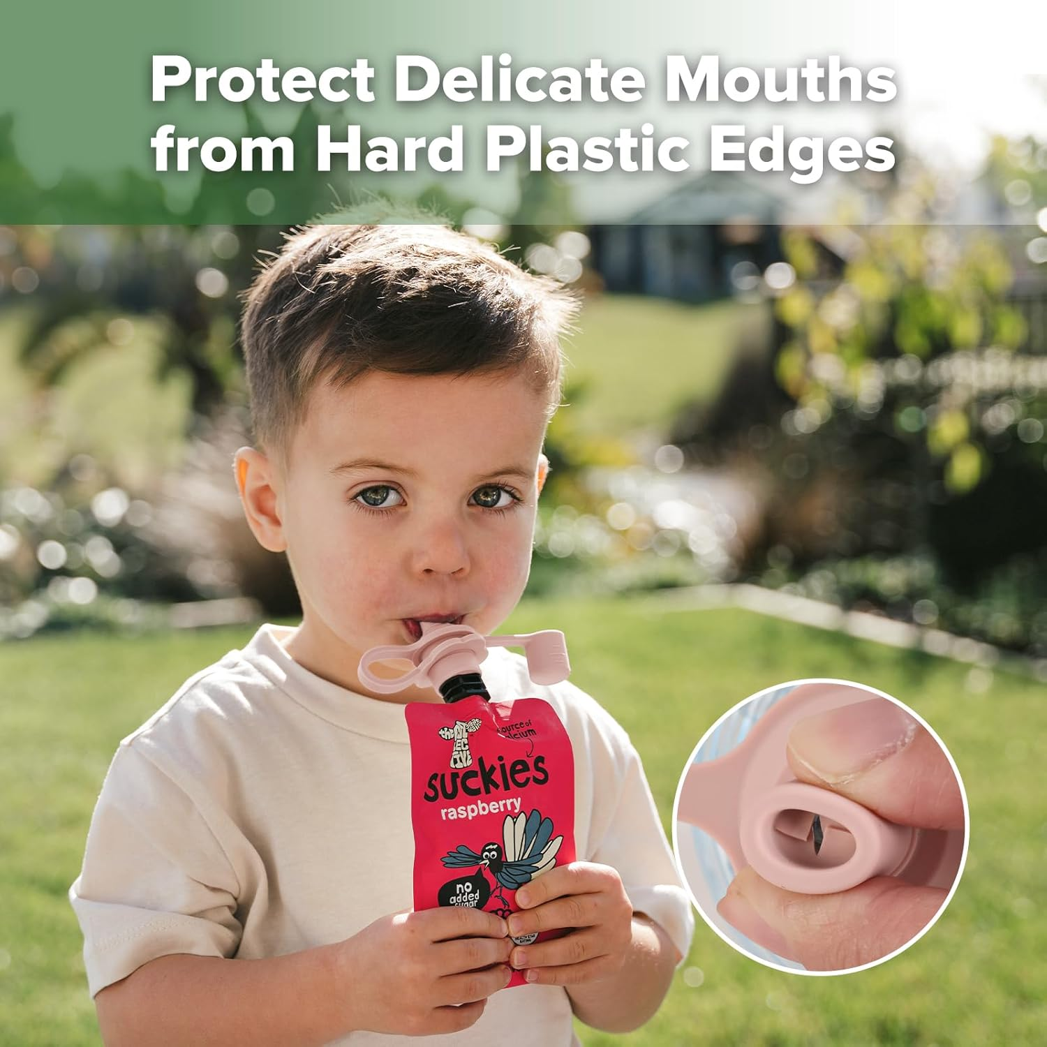 Haakaa Multi-Functional Silicone Spout,Baby Pouch Topper,No Spill Silicone Bottle Top,100% Food Grade Silicone,2 Pack image number 4