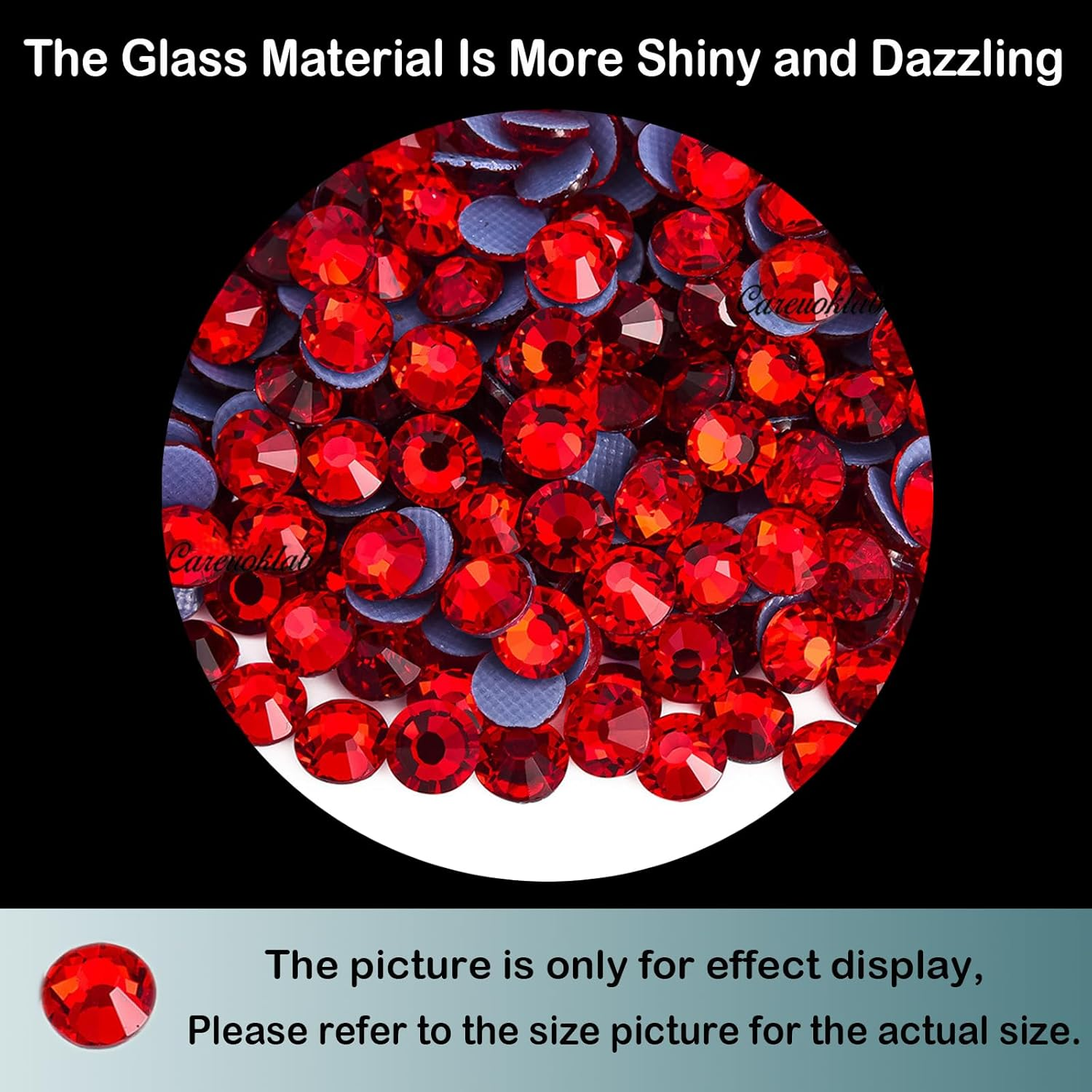 1440 Pack Hotfix Rhinestones, Careuoklab Flatback round Gems Glass Stones Crystal Rhinestones for Crafts Clothing Dance Costumes Shoes Bag Decoration (Red, SS20) image number 7