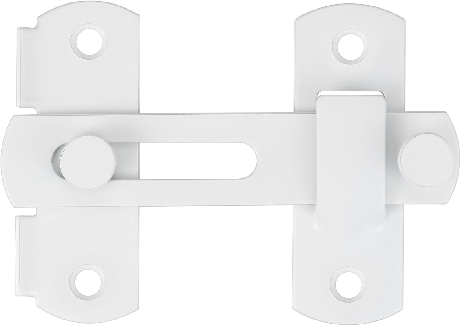 INIRET 4 Packs White Barn Door Latch, 3.93" X 2.75" Stainless Steel Gate Flip Lock, Bi-Fold Sliding Antique Lock for Wine Cabinet Closet, White Finish - White_10 Pack image number 2