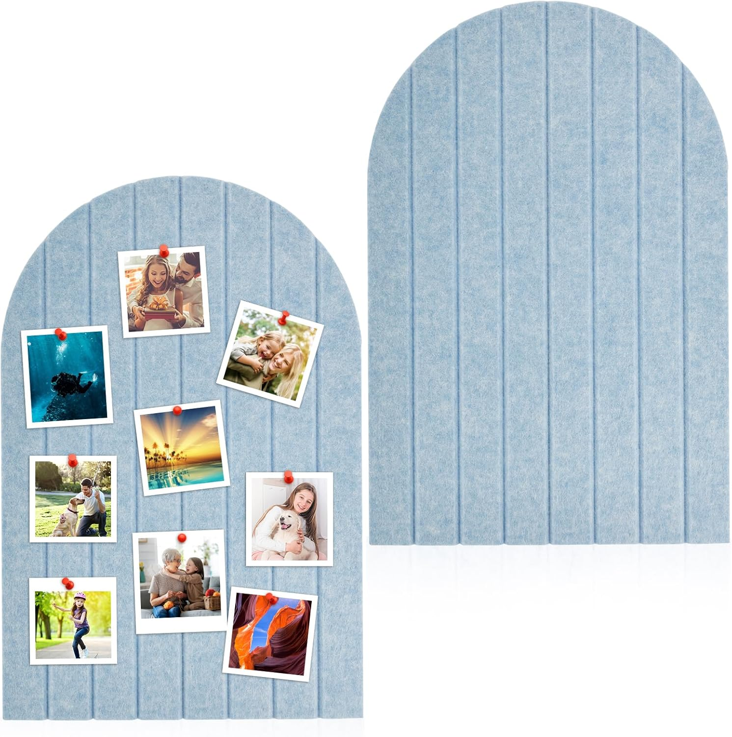 2Pcs 40X60Cm Arch Felt Bulletin Board Drill Free Installation Decorative Felt Pin Board with 9Mm Thickness for School Home Office Wall Decor(Camel Color)